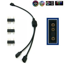 5-24V 3 핀 RGB LED 커넥터 1 1 2 3 4 5 3핀 전원 분배기 컴퓨터 마더 보드 용 확장 케이블 AURA RGB 테이프 조명, 1에서 2