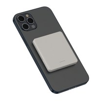 미니덕트 맥세이프 미니 고속 무선 보조배터리 4000mAh, 라이트 그레이