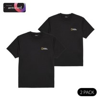 [국내정품 ] 내셔널지오그래픽 1+1 (1PACK 2장포장 ) 반팔 티셔츠 CARBON BLACK