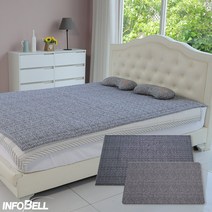 [TV홈쇼핑정품 인포벨]100% 국내생산 그래핀 꿀잠 카펫매트(중형 특대형) + 그래핀 만능시트(싱글), 중형