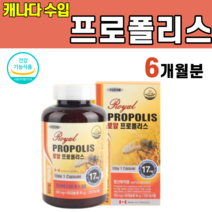 캐나다 수입 식약청 인증 royal 로얄 프로폴리스 프리폴리스 플로폴리스 플리폴리스 항산화 꿀 허니 플라보노이드 수지 결정 셀룰로스 탄산 칼슘 생활 활력 세포 직장인 중년 선물, 1개