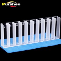 10pcs 표준 유리 큐벳 (뚜껑 없음) 및 leve 하단 10mm 경로 길이