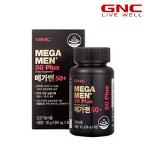 GNC 건강식품 비타민 비타민C [GNC] 메가맨 멀티비타민 50+ (60정) 30일분, 상세 설명 참조, 단일옵션
