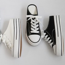더힐 캔버스 여성스니커즈 여성운동화 블로퍼 3.7cm 2color sjbm8057
