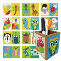 [동화오피스] 데코샌드 연필꽂이만들기 / 샌드아트 DIY 어린이 만들기키트, 209 하회탈+장수하늘소, 1개