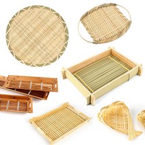 모밀판 모밀 그릇 소바트레이 I 국수 튀김 접시 채반, 3. 대나무 직사각 쌈채반, 3. e. 60cm x 16cm