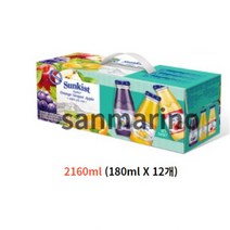 썬키스트 훼미리 주스 선물세트 오렌지 180ml 4p + 포도 180ml 4p + 사과 180ml 4p, 3개, 2160ml