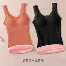 따뜻한조끼 후라이스 헴라인 발열 여성 양면 기모 경량 스판 겨울 가을 이너 보온내의 솔리드 무지 3953881079