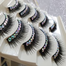 예쁜 공연난타밸리메이컵분장무용 속눈섭, 1set, 크리스탈