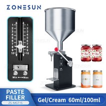 수동 액상 잼 필링 정량 주입기 충진기 소분기 필러 기계 Zonesun 액체 페이스트 충전기 식품 등급 스테인레스 스틸 화장품 크림 꿀 파스타 소스 병 zs mgt1s, 5리터