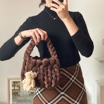 [천삼백케이] [오후의 바스켓] 벨벳 자이언트 얀 벨벳 가방 1KG 뜨개실 만들기, 1300K 벨벳 자이언트얀 1kg, 6. 벨벳초코브라우니 (당일출고)