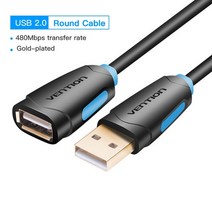 Vention-USB 연장 케이블 스마트 TV SSD PS4 USB 3.0 Male to Female 2.0 익스텐더 데이터 코드, 02 USB 2.0 Round Black_04 1.5m