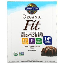 Garden of Life (가든 오브 라이프) 오가닉 피트 고단백질 바 초콜릿 퍼지 12개 각 1.9 oz (55 g), 기본