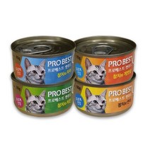프로베스트 캣푸드 고양이 간식캔, 참치 + 치어 혼합맛, 60개