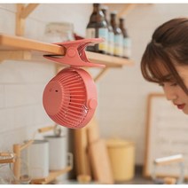 부엌 선반거치용 USB충전식 미니 집게형 선풍기 / 소형 탁상형 저소음 책상