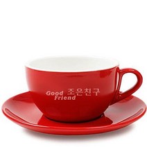 킴스아트 커피잔 머그컵 라떼 커피컵 도자기 레드 9W517545, 1개, 1개
