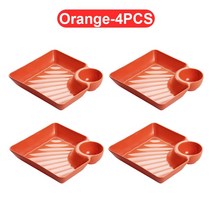 다이어트식판 성인식판 가정용 조개 껍질 접시 식초 디스크와 플라, 18.B Orange4PCS