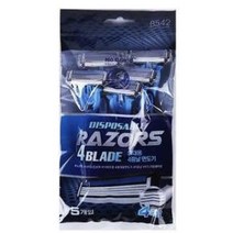 노브랜드 휴대용 4중날 면도기 5개입, 1개, 5개