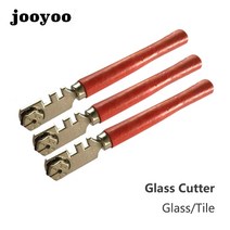 유리커터 유리재단 다이아몬드 유리 커터 전문 휴대용 휠 블레이드 미끄럼 방지 금속 핸들 175mm diy 타일 미러 공예 절단 손 도구, 한개옵션0