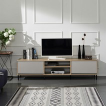 케이컴퍼니 이음1800거실장(선반2칸형-철재다리) K1800-IN-S2, 메이플연그레이