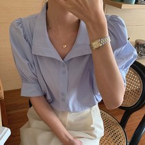 코코블랑 로이 퍼프 반팔 블라우스