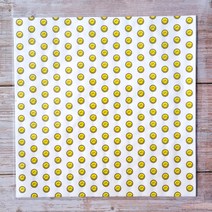 스마일 샌드위치 유산지 250매 코팅 왁스페이퍼 포장지 옐로 노랑, 스마일 30x30cm 250장