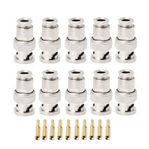 CCTV 보안 동축 커플러 비디오 BNC 커넥터를위한 10PCS RG58 BNC 수컷 플러그, 은, 10개