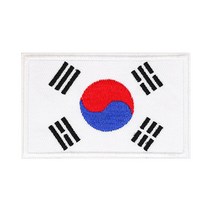 (택티컬) 대한민국 국기 자수 벨크로 와펜 찍찍이 대형 8x5cm