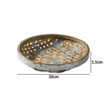 원형 대나무 과일 KENS 바구니를 말리는 편직 식품건조기, T01-원색 스몰