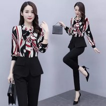 잇츠스타일 칼라풀 마블링 셔츠 정장 세트