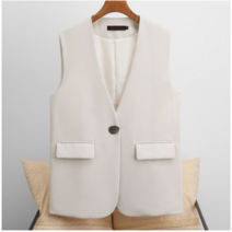 여성 캐주얼 베스트조끼 간절기 노카라조끼 정장조끼