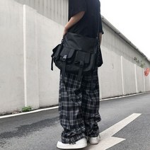 코듀로이 편한 부츠컷 세미 슬랙스 와이드 팬츠 여름 가을 세련된 하이 웨이스트 올 매치 청소 Streetwear Ins 트렌디 한 체크 무늬 바지