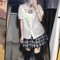 YY공주풍 고스룩 타탄 체크 스터드 캉캉 스커트