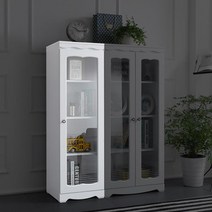 낮은 로맨틱 유리도어 거실 틈새장 40cm (3색) 나무 선반 아파트 원룸 이쁜, 아카시아