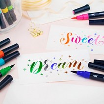 ZG28 컬러 트윈 브러쉬 1세트 6라 수성펜 캘리그라피 택1 캘리그라피 캘라그라피 수성펜 브러, OS FLOWER세트, OS 본상품선택