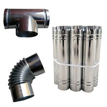 101572 야외용난로 직경 보일러 장작화로 호스 철재 컨트리 난로 부속품 배연 아궁이 배열, 9cm 두께의 굴뚝