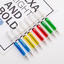 주사기 볼펜 5P 병원 개업 홍보 선물 학용품 필기구 사무용품 입학 필수품 유성볼펜