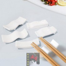 심플_수저받침_5종_도자기_화이트 F531, 도자기수저받침-파도형