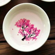 그릇 생활도자기 쇼핑몰 주방 예쁜도자기 스푼 일본 매직 벚꽃 술 컵 온도 변색 색상 변경 감기뜨거운 물 크리스마스 디저트 플레이트, Cold-change 3