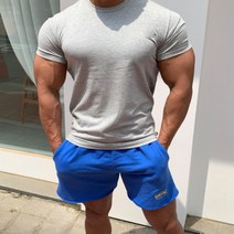 반팔 티셔츠 근육 남성 스포츠 레저 달리기 운동복 운동 단색 슬림 헬창웨어 머슬핏 박스티