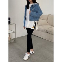 코지일이삼 코지23 여자 남심저격 시크한 코디 캐주얼 후드 크롭 청자켓 (7947898)
