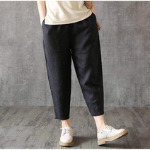 여성 면마 밴딩 배기팬츠 데일리 캐주얼 봄여름바지 린넨 슬랙스