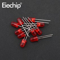 100 피스 F5 5MM LED 다이오드 모듬 키트 밀짚 모자 백색 붉은색 파란색 녹색 노란색 DIY 발광, [07] red-red