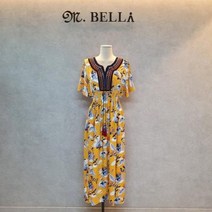 엠벨라 [엠벨라] 울산점 여름 허리라인 태슬장식 면 플라워 롱 원피스