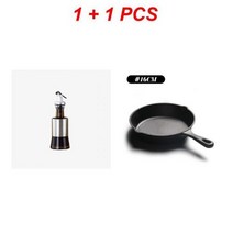 법랑 냄비 미니 무쇠 주방용 논스틱 프라이팬 고급 철판 조리 식품 천연 재료 조미료 캐스트 팬 아침 식사 조리기구, CHINA, With oil pot_2