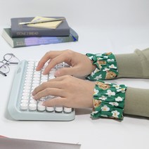 밴드형 마우스 팜레스트 마우스 손목받침대 프릴 6종 노트북 손목쿠션 컴퓨터 손목보호대 직장인선물 학생선물 사무용품 재택근무, 마우스&키보드용, 보라꽃2개, 블랙라이트