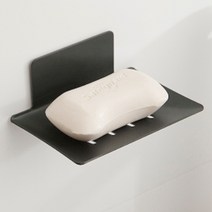 1+1 못없이붙이는 무타공 벽부착 비누받침대 비누대 욕실비누대 강력접착, 블랙