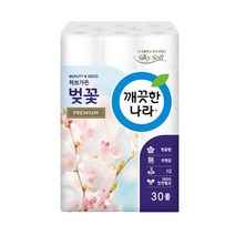 깨끗한나라 3겹데코 벚꽃향 화장지 27Mx30롤 3개, 없음, 본상품