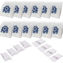12 진공 청소기 백 + hyclean miele gn 3d 10408410 클래식 c1 효율 진공 청소기 백과 호환되는 8 필터, 하얀
