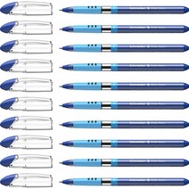 Schneider Slider Basic F (파인) 볼펜 0.7mm 투명 배럴 블루 잉크 펜 10개 박스 (151003), Blue